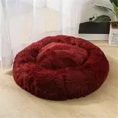 Sonstiges Hondenbed, kattenbed, donutvorm, pluche, rond, 50 cm, bordeauxrood