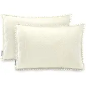 Amelia Home Kussenhoezen 50x70cm Crème - 2 stuks - Boho Gewatteerd