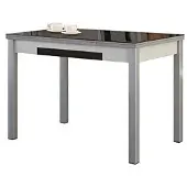 Dripio Uitschuifbare keukentafel met vleugels, zwart, 50x90 cm
