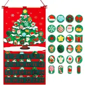 Dripio Vilt adventskalender met 24 versieringen, 76x42 cm, aftelkalender