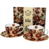 Duo Peony Porseleinen Kopjes met Schotels (Set van 2)