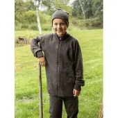 Joha - Kid's Cardigan with Zipper - Merinovest 130, bruin