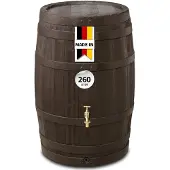 Markenlos Regenwateropvangvat van 260 liter - Bruin met een natuurlijke houtuitstraling