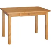 Merkloos Eettafel van Massief Dennehout met Lade
