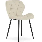 Leobert Chaise - - Mango - Fluweel, lichtbeige/zwarte poten
