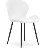 Leobert Chaise - - Mango - Kunstleer wit/Zwart gepoederde poten
