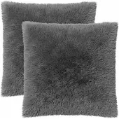 vidaXL Kussensloop 2 st HEERLEN Lichtgrijs 80 x 80 cm PV Fleece