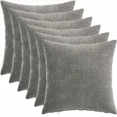 vidaXL Kussensloop 6 st HEERLEN Donkergrijs 30 x 30 cm Chenille Stof