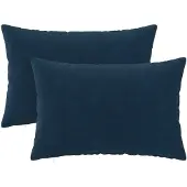 vidaXL Kussensloop 2 st HEERLEN Blauw 50 x 80 cm Microfiber Fleece