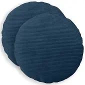 vidaXL Kussensloop 2 st HEERLEN Marineblauw Diam. 40 cm corduroy