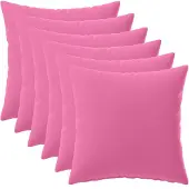 vidaXL Kussensloop 6 st HEERLEN Roze 45 x 45 cm Polyester