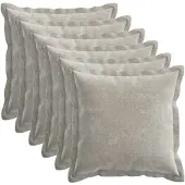vidaXL Kussensloop 6 st HOUTEN Lichtgrijs 30 x 30 cm Chenille Stof