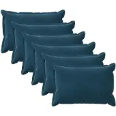 vidaXL Kussensloop 6 st HOUTEN Blauw 30 x 50 cm Fluweel