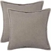 vidaXL Kussensloop 2 st HOUTEN Lichtgrijs 70 x 70 cm Bouclé