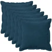 vidaXL Kussensloop 6 st HOUTEN Blauw 35 x 35 cm Fluweel