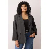 Trendyol Dames Grijs Effen Lang Oversized Grote maten Blazers