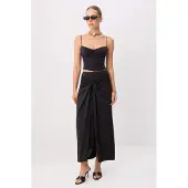 Trendyol TRENDYOLMİLLA Dames Zwart Effen Maxi Rokken
