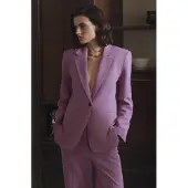 Trendyol TRENDYOLMİLLA Dames Paars Effen Lang Getailleerd Blazers