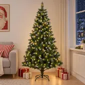 vidaXL Kunstkerstboom 150 cm 150 LED's Warmwit PVC en Metalen Groen