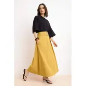 Trendyol Modest Dames Bruin Effen Maxi A-lijn Modest Rokken