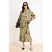 Trendyol Modest Dames Groen Etnisch patroon Midi Kokerrok- rok Zeemeermin Modest Rokken