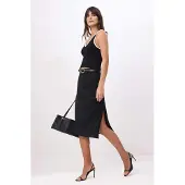 Trendyol TRENDYOLMİLLA Dames Zwart Effen Midi Kokerrok- rok Rokken