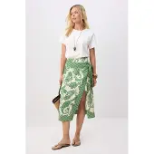 Trendyol TRENDYOLMİLLA Dames Kaki Etnisch patroon Midi Sarong Rokken