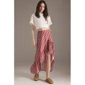 Trendyol TRENDYOLMİLLA Dames Meerkleurig Geruit Midi Asymmetrisch Asymmetrisch Rokken