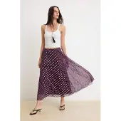 Trendyol TRENDYOLMİLLA Dames Bordeaux Geruit Midi A-lijn Rokken