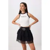 Trendyol TRENDYOLMİLLA Dames Zwart Effen Kort / Mini Skater Rokken
