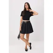 Trendyol TRENDYOLMİLLA Dames Zwart Effen Kort / Mini Skort Rokken