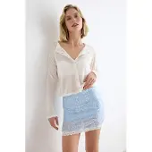 Trendyol TRENDYOLMİLLA Dames Blauw Effen Kort / Mini Rokken