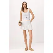 Trendyol TRENDYOLMİLLA Dames Wit Effen Kort / Mini Skater Rokken