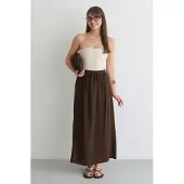 Trendyol TRENDYOLMİLLA Dames Bruin Effen Maxi A-lijn A-lijn Rokken