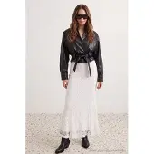 Trendyol TRENDYOLMİLLA Dames Ecru Effen Maxi Asymmetrisch A-lijn Rokken