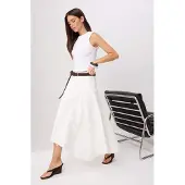 Trendyol TRENDYOLMİLLA Dames Wit Effen Maxi Rokken