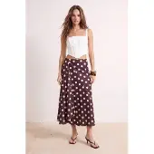Trendyol TRENDYOLMİLLA Dames Bruin Stippen Maxi A-lijn Rokken
