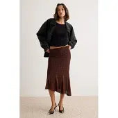 Trendyol TRENDYOLMİLLA Dames Bruin Effen Midi Asymmetrisch Rokken