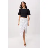 Trendyol TRENDYOLMİLLA Dames Wit Stippen Maxi Rokken