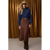Trendyol TRENDYOLMİLLA Dames Bruin Effen Maxi Kokerrok- rok Rokken