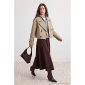 Trendyol Modest Dames Bruin Effen Maxi Uitlopend rok A-lijn Modest Rokken