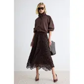 Trendyol TRENDYOLMİLLA Dames Bruin Bloemen Maxi A-lijn Rokken