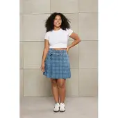 Trendyol Dames Blauw Geruit Kort / Mini A-lijn Grote maten Rokken