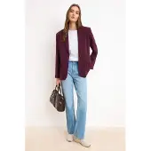 Trendyol TRENDYOLMİLLA Dames Paars Effen Lang Oversized Blazers