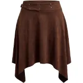 Trendyol Dames Bruin Effen Kort / Mini Grote maten Rokken