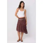 Trendyol TRENDYOLMİLLA Dames Bruin Stippen Midi Skater Rokken