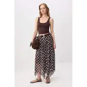 Trendyol TRENDYOLMİLLA Dames Blauw Stippen Maxi Rokken
