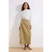 Trendyol Modest Dames Kaki Effen Maxi A-lijn Modest Rokken
