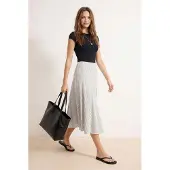 Trendyol TRENDYOLMİLLA Dames Wit Gestreept Midi Skater Rokken