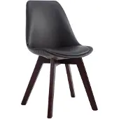 CLP stoel Manado, bekleding van kunstleer met zitkussen en houten poten. Frame: zwart. Framekleur: walnoot